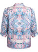 Blouse met satijn-look en paisleyprint met 3/4 mouwen, Blauw, Packshot image number 1