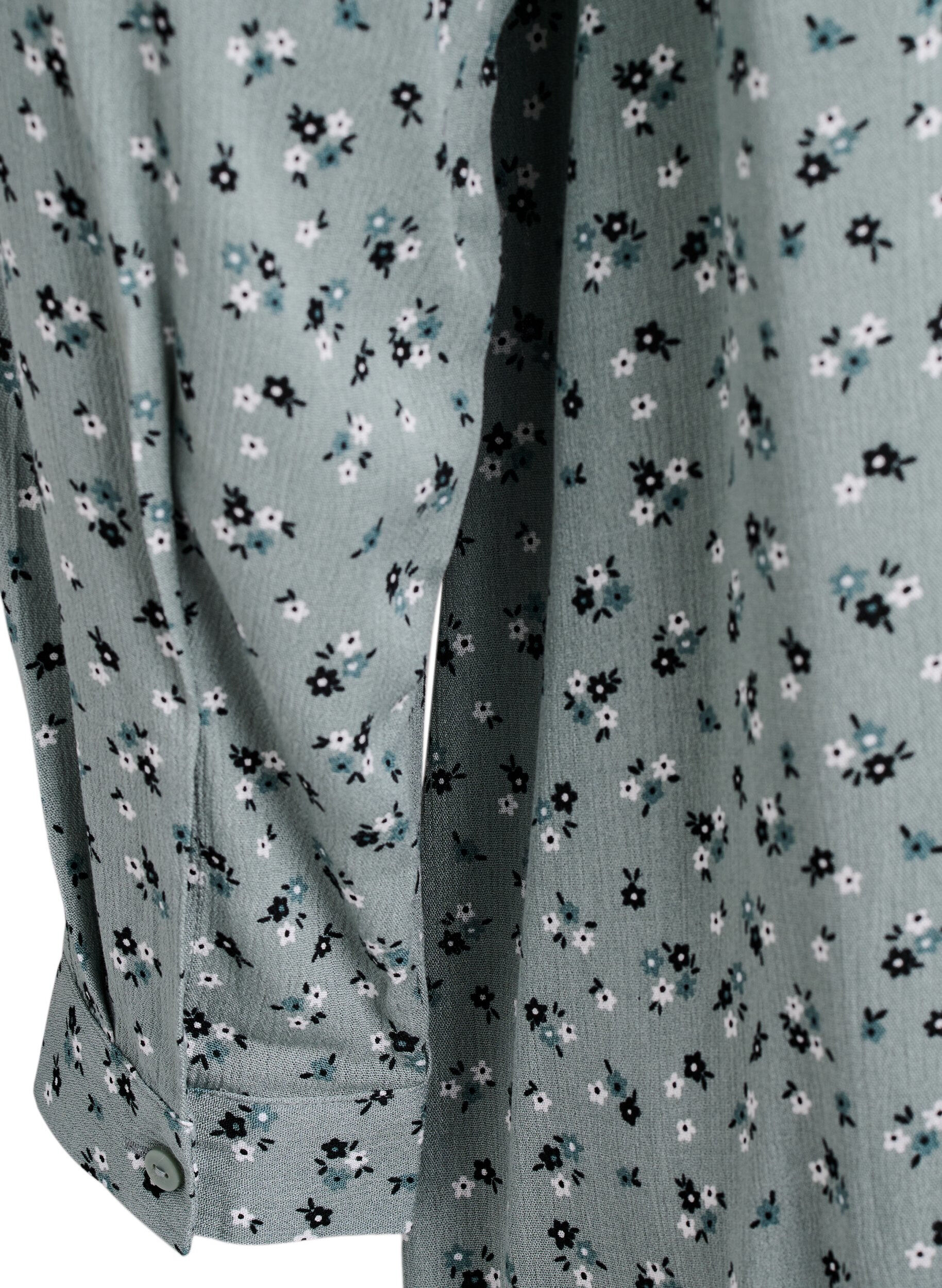 Zizzi Lange blouse met bloemenprint, Groen, Packshot image number 3