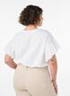 T-shirt van biologisch katoen met ruches mouwen, Wit, Model image number 2