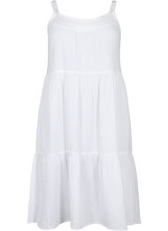 Effen katoenen strapless jurk, Bright White
