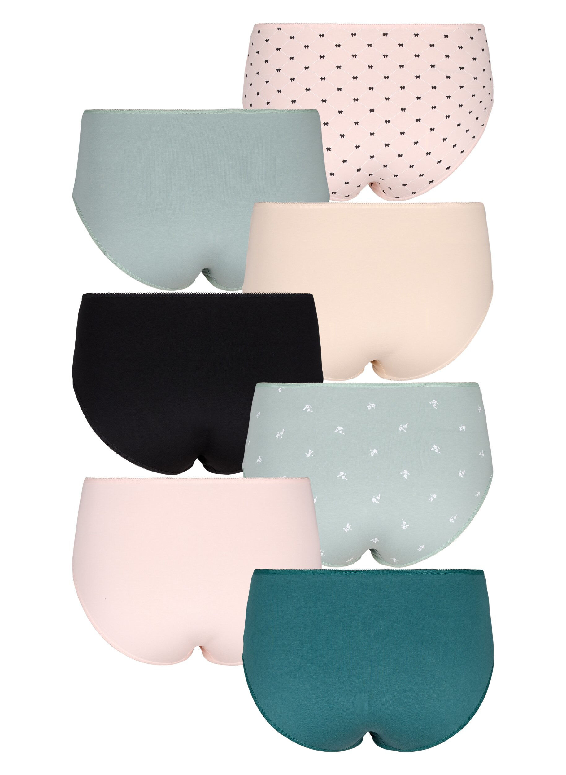 Zizzi 7-pack slip met normale taille, Groen, Packshot image number 1