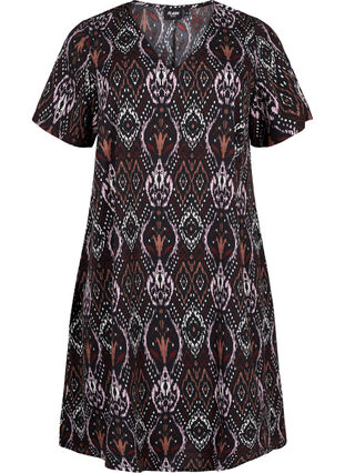 FLASH - V-hals jurk met bloemenprint, Black Rose Ethnic, Packshot image number 0