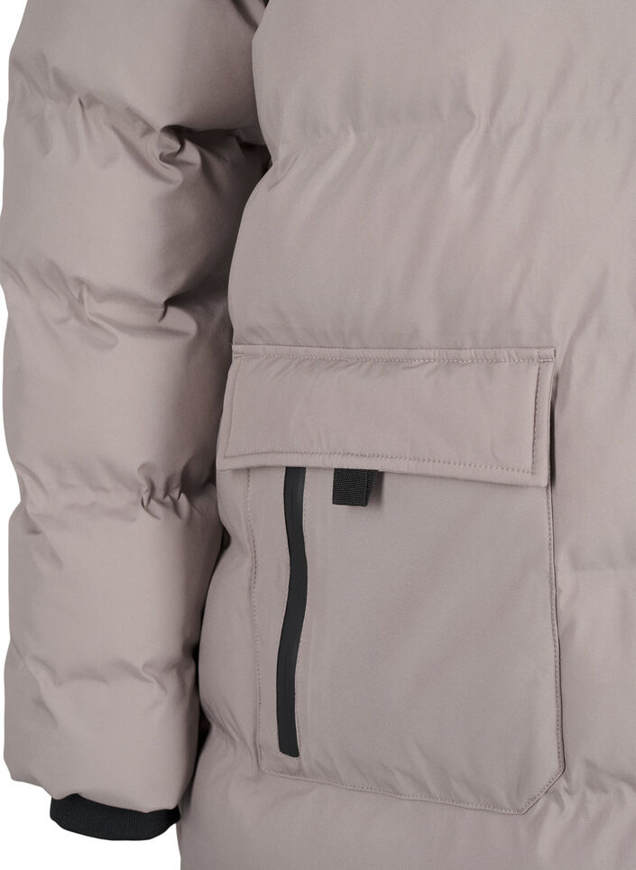 Pufferjas met capuchon en zakken, Beige, Packshot image number 3