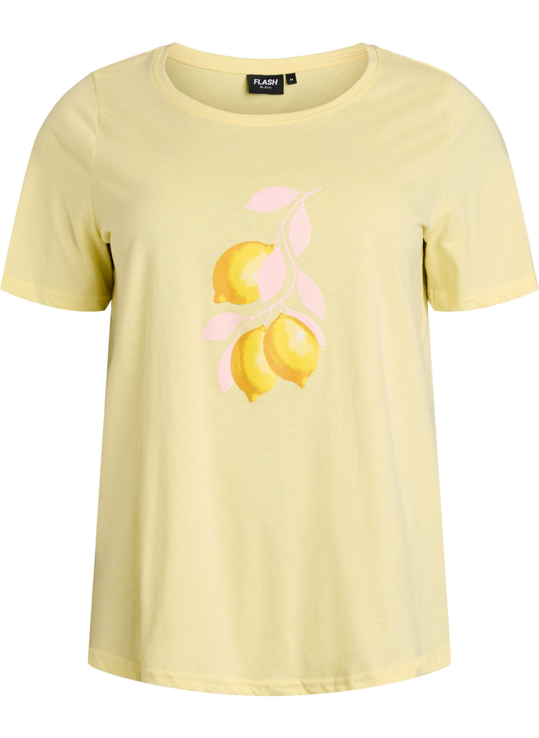 ZizziT-shirt met print, Geel, Packshot image number 0