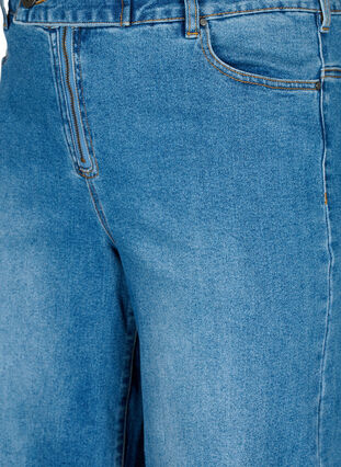 Cropped jeans met flare, Blue denim, Packshot image number 2