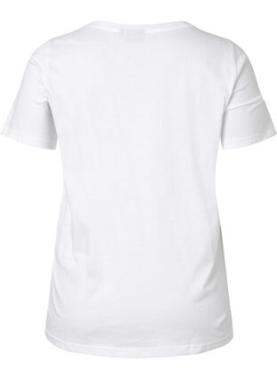 Katoenen t-shirt met ronde hals en opdruk, Bright White W. Love, Packshot image number 1