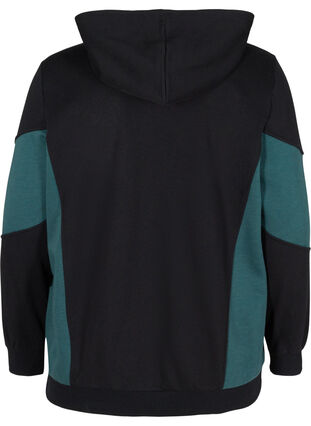 Sweatshirt met zakken en capuchon, Black, Packshot image number 1