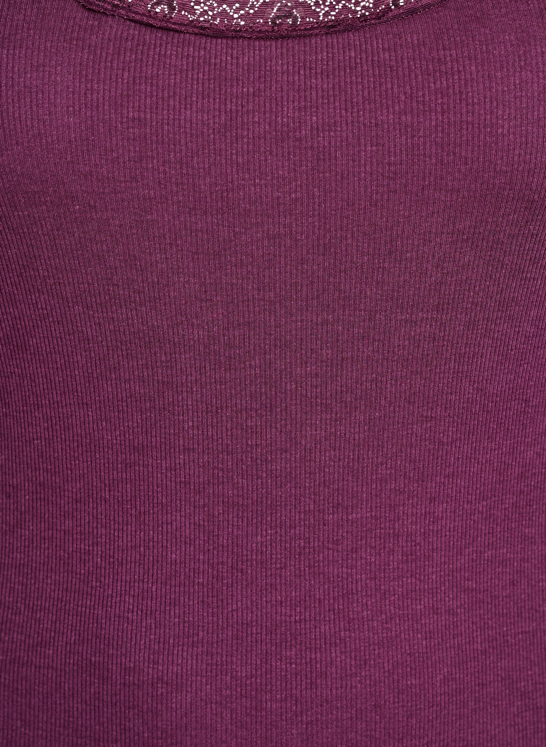 Zizzi Top met kanten rand, Donker Bordeaux, Packshot image number 2