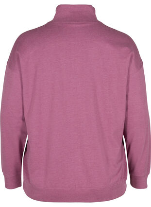 Gemêleerd sweatshirt met ritssluiting, Grape Nectar Melange, Packshot image number 1