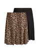 2-pack skaterrokken in viscose, Zwart, Packshot image number 1