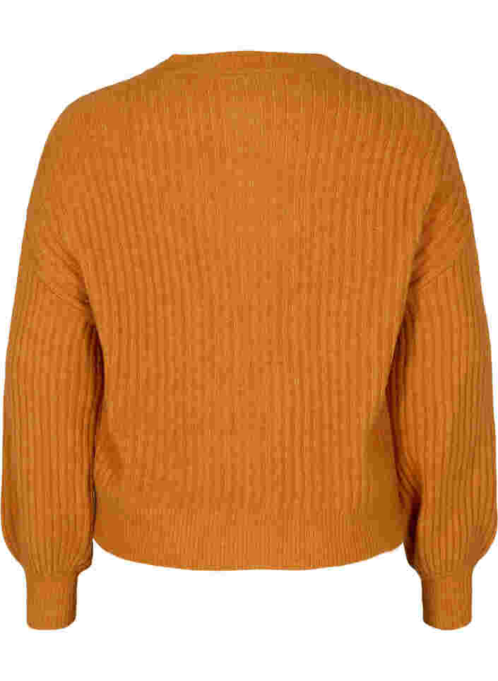Ribgebreid vest met knopenRibgebreid vest met knopen, Harvest Pumpkin Mel., Packshot image number 1