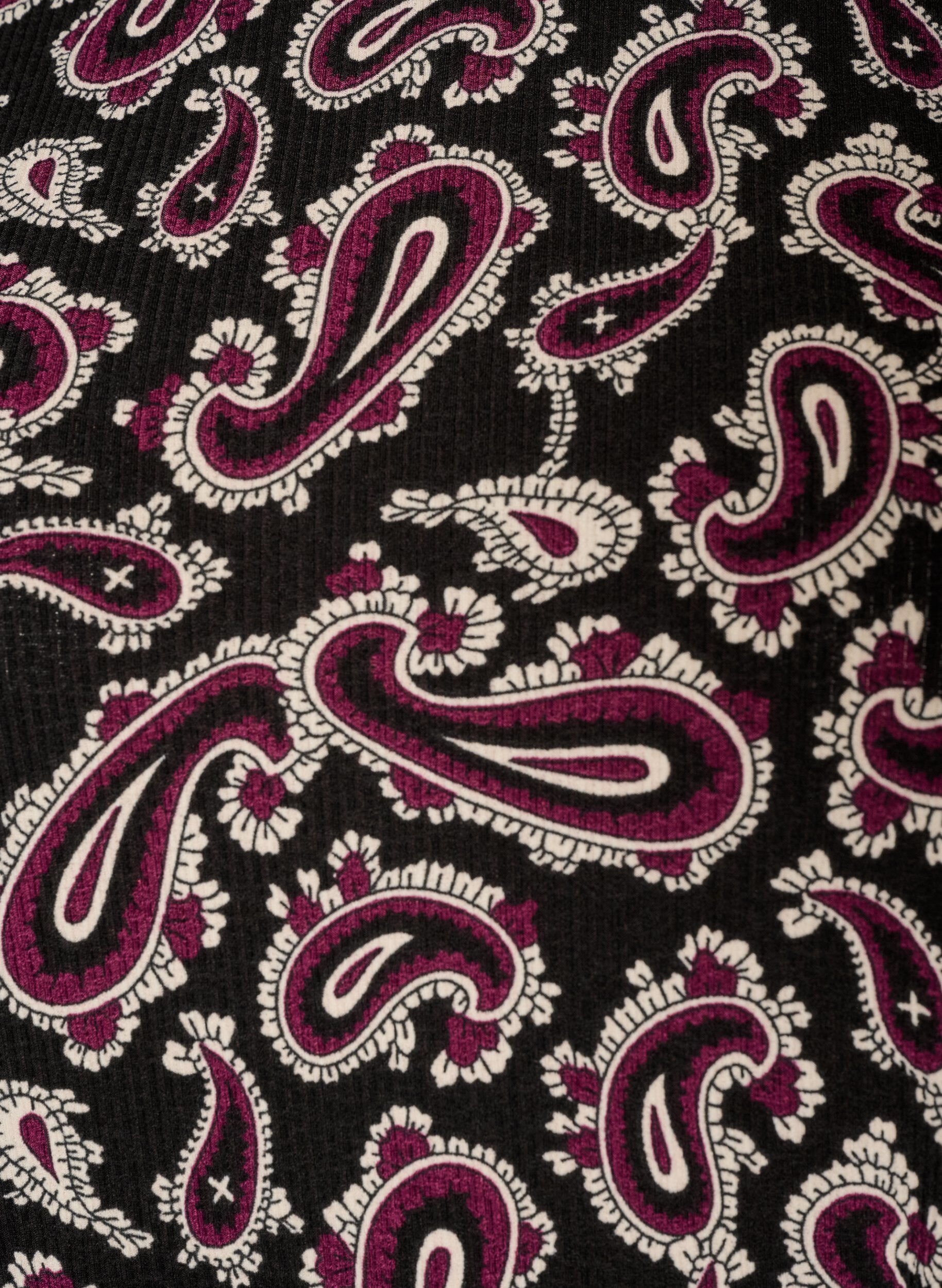 ZizziBlouse met lange mouwen en paisleyprint, Donker Bordeaux, Packshot image number 2