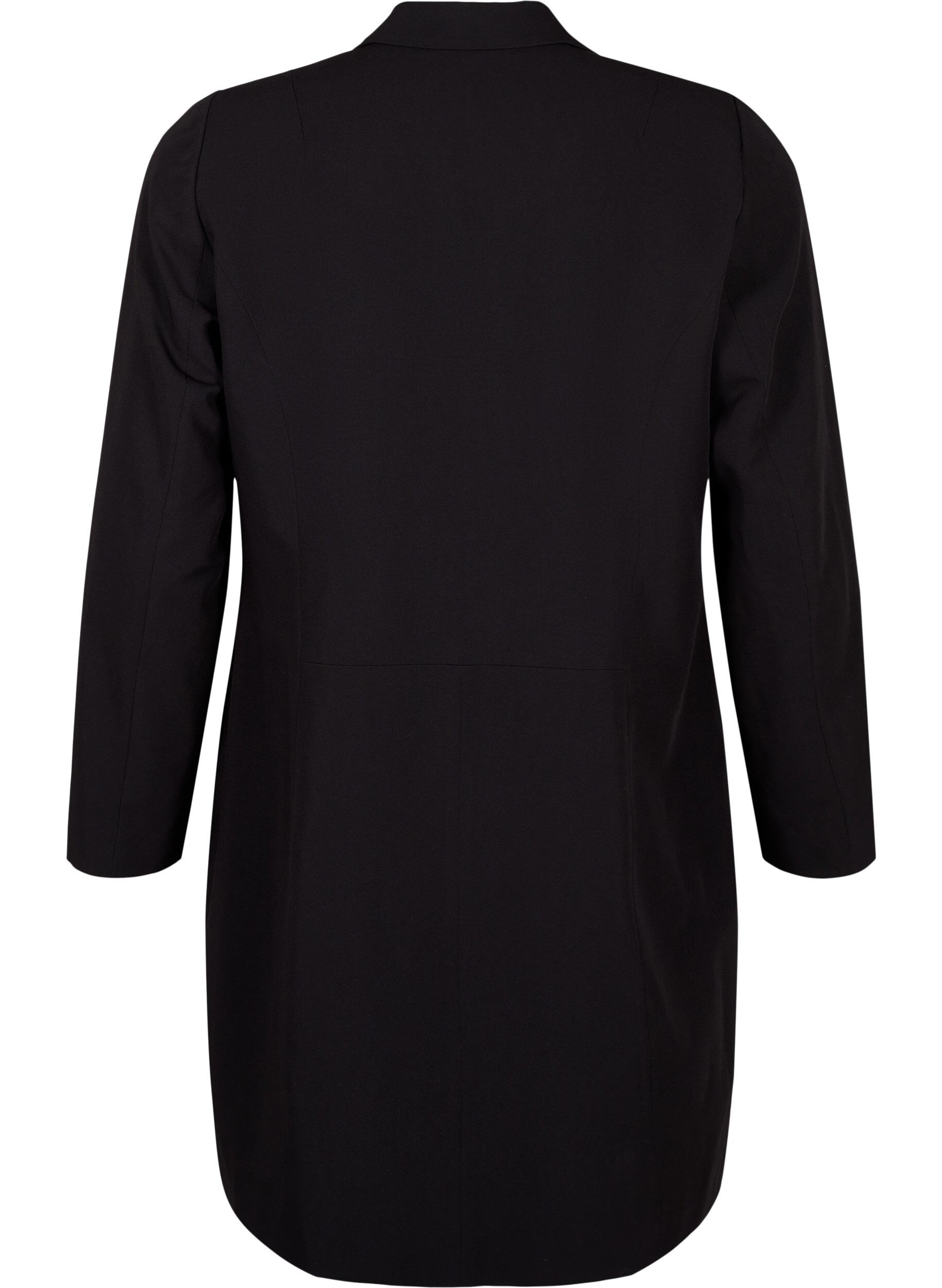 Zizzi Klassieke lange blazer, Black, Packshot image number 1