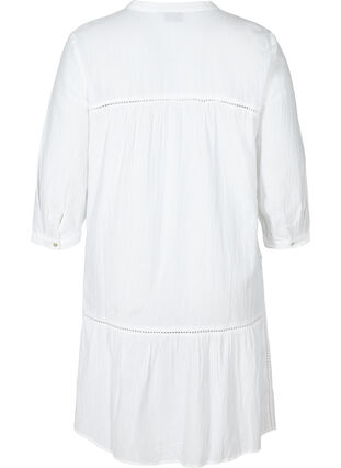 Katoenen jurk met a-lijn, Bright White, Packshot image number 1