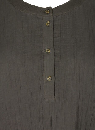 Katoenen jurk met knopen en 3/4 mouwen, Khaki As sample, Packshot image number 2