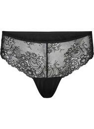 Kanten string met normale taille, Black
