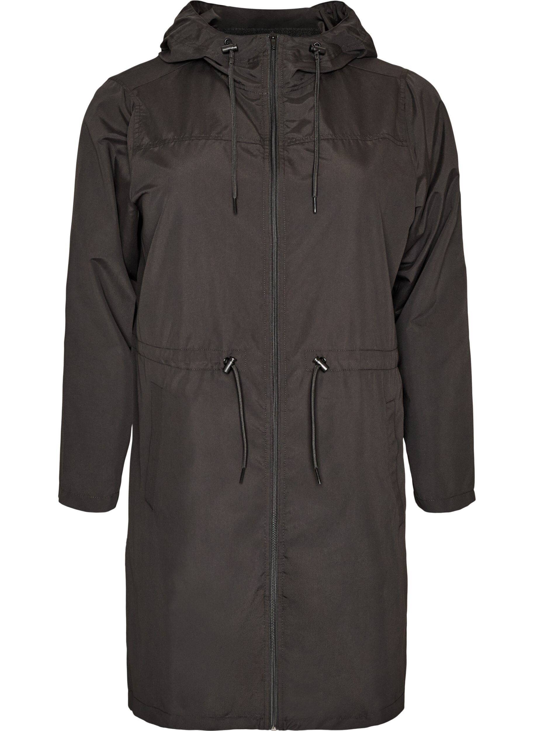 ZizziLichtgewicht parka met een capuchon, Zwart, Packshot image number 0