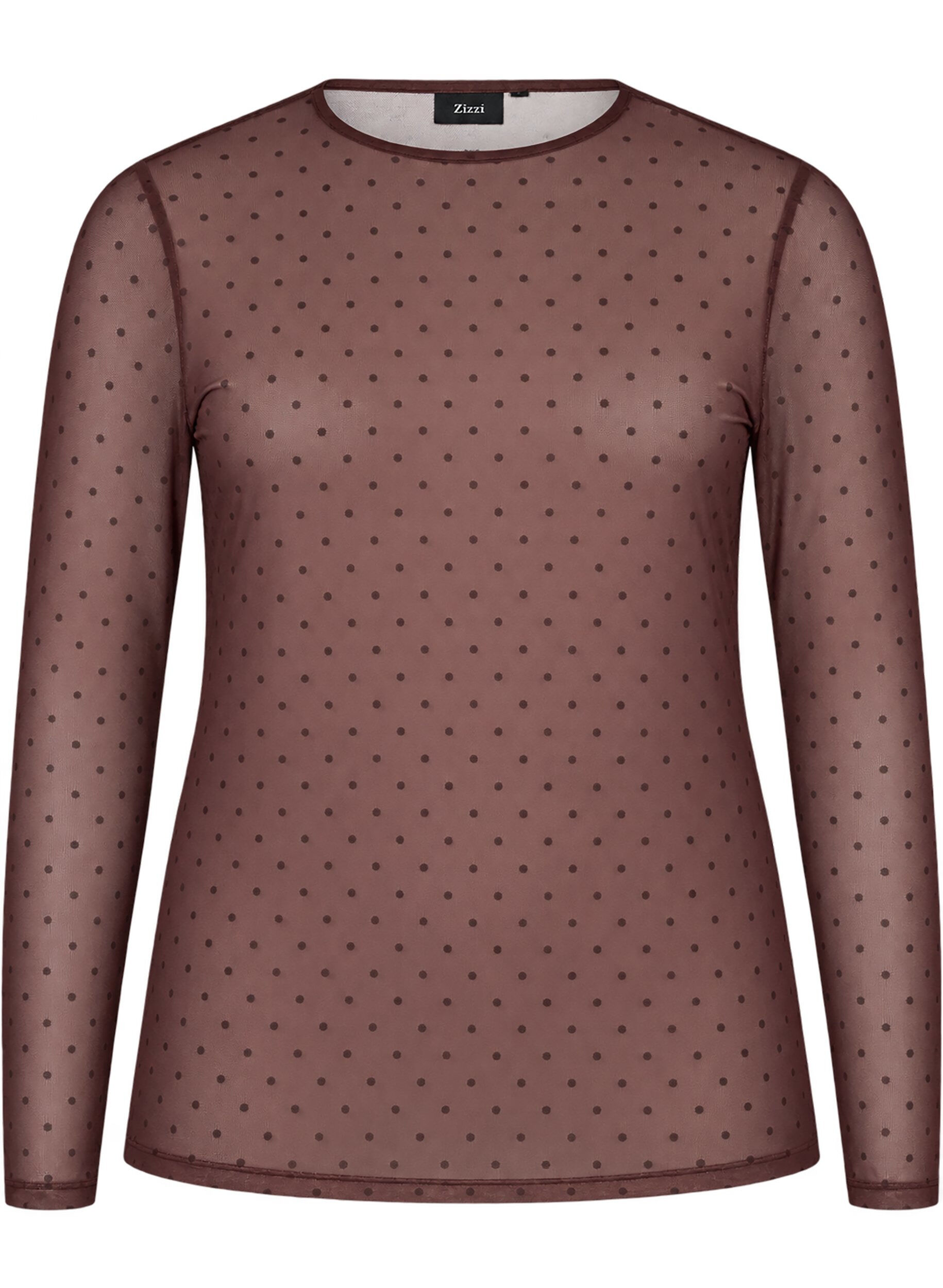 Mesh blouse met print