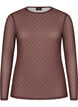 Mesh blouse met print, Bruin, Packshot image number 0