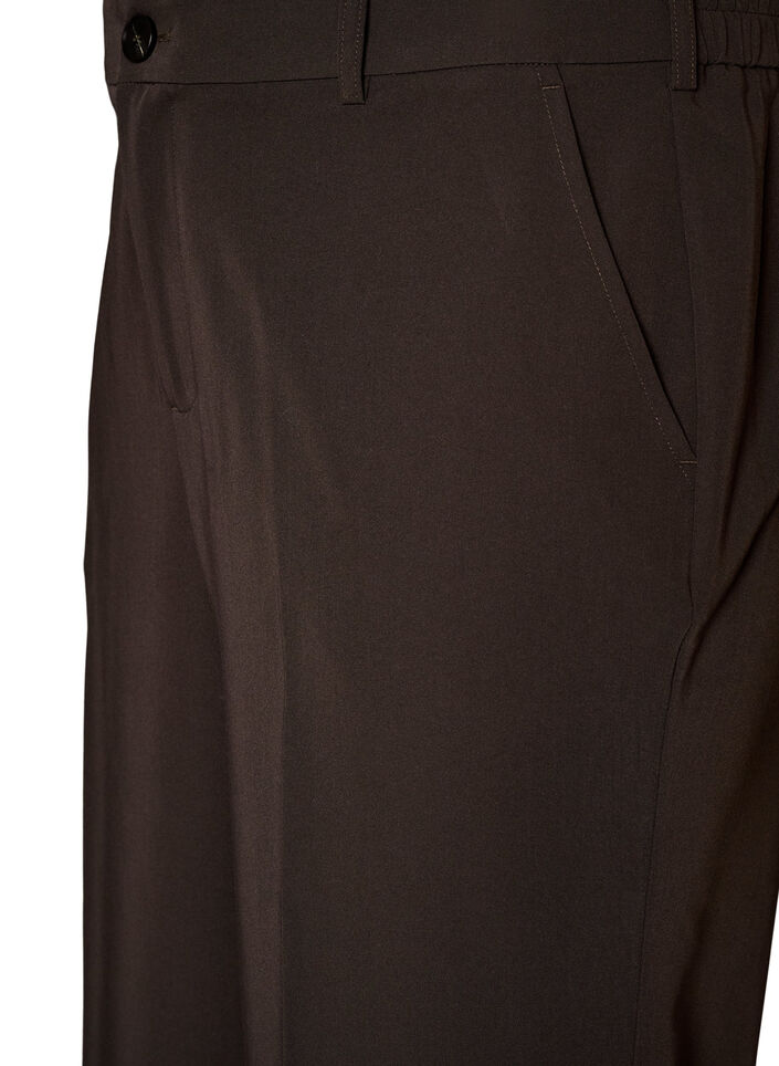 High-waist op maat gemaakte broek met geperste plooien, Bruin, Packshot image number 2