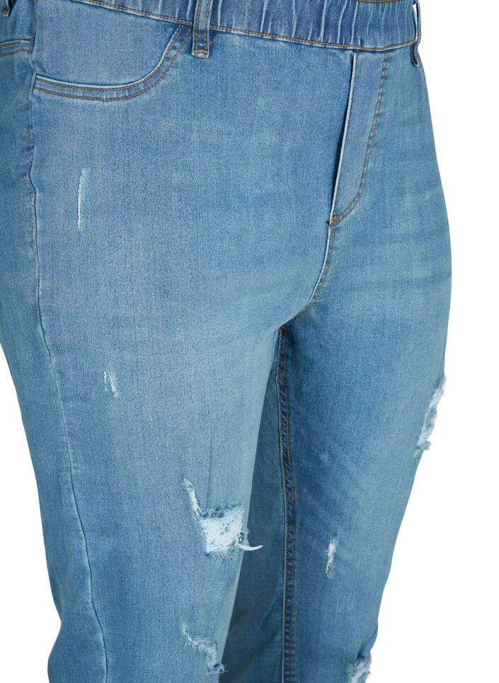 Jeggings met rip, Blue denim, Packshot image number 2
