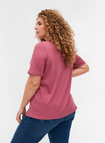 T-shirt met korte mouwen en knopen, Deco Rose, Model image number 1