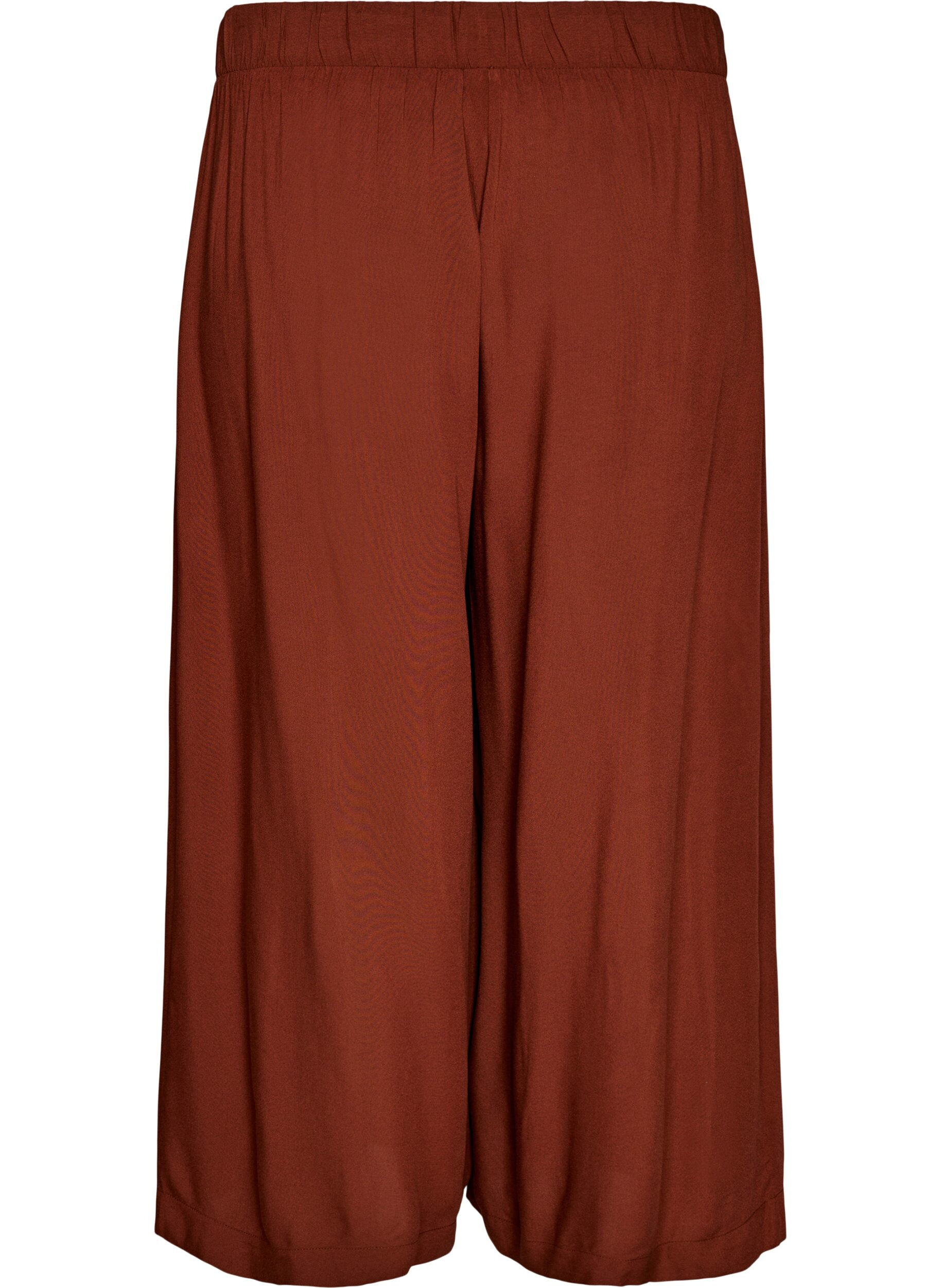 ZizziCulotte in viscose met een high waist en wijde pijpen, Rood, Packshot image number 1
