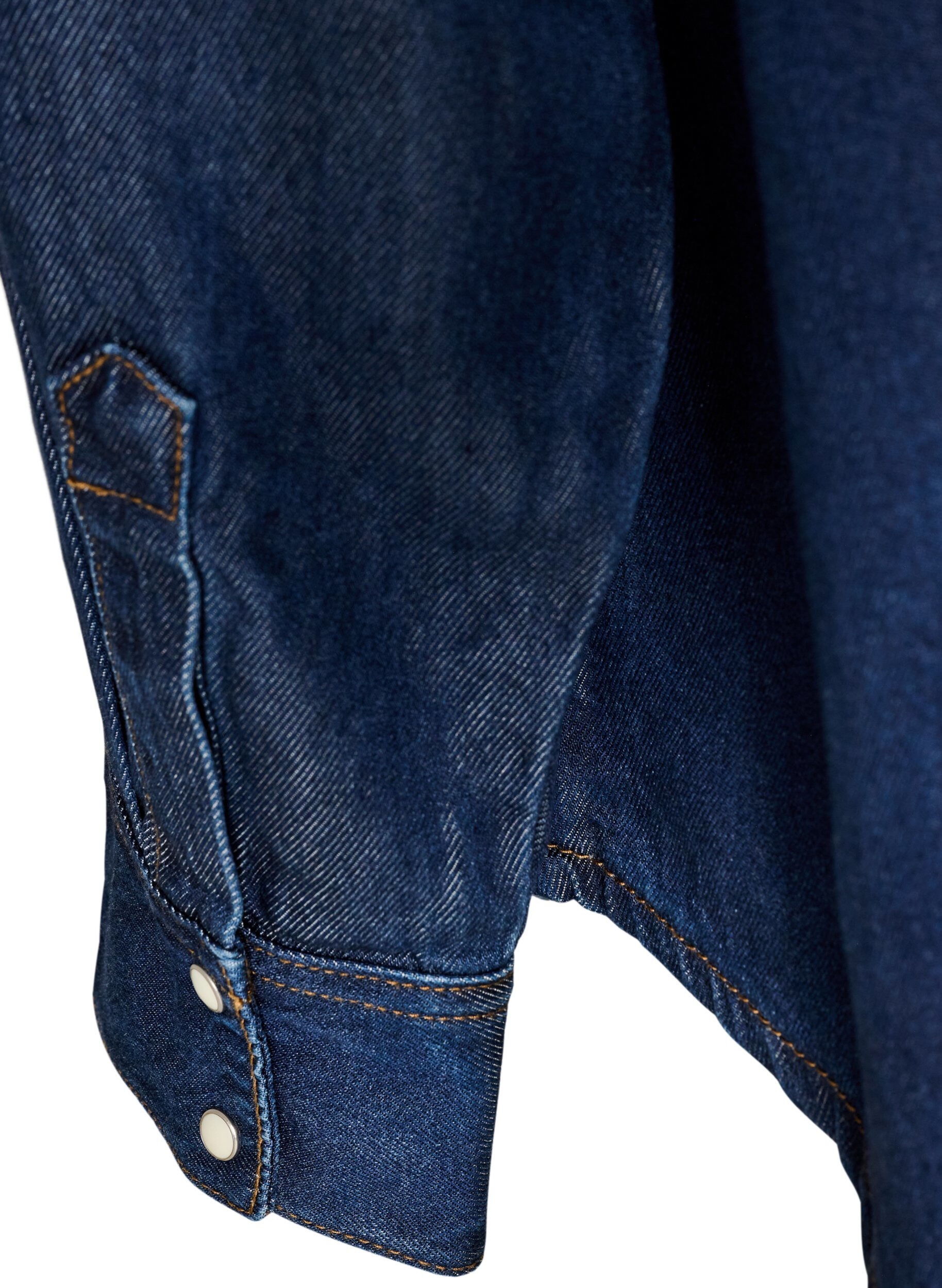 ZizziDenim blouse van lyocell met drukknopen, Blauw, Packshot image number 3