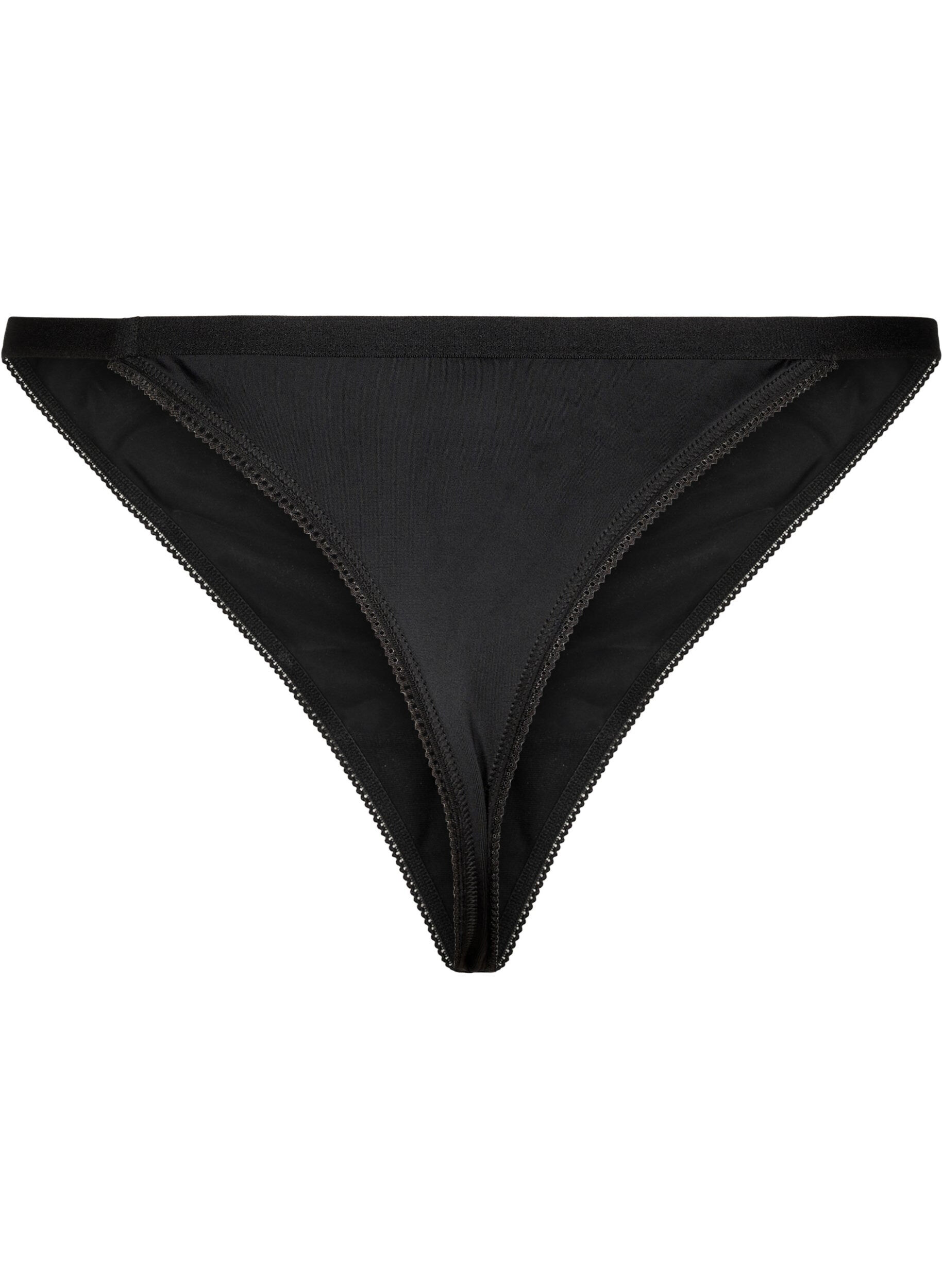 Zizzi Mircovezel G-string met elastische tailleband, Zwart, Packshot image number 1