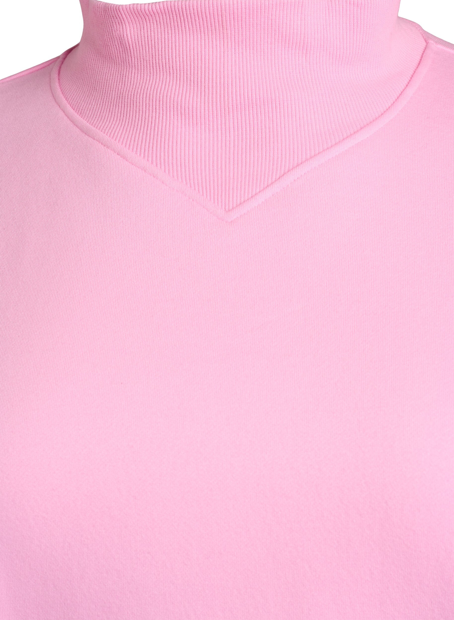 Zizzi Sweatshirt met hoge kraag en lange mouwen, Roze, Packshot image number 2