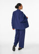 Op maat gemaakte broek met een hoge taille en straight-fit, Blauw, Model image number 1