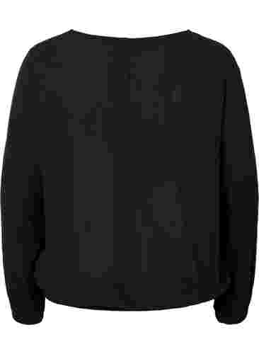 Viscose blouse met smok, Black, Packshot image number 1