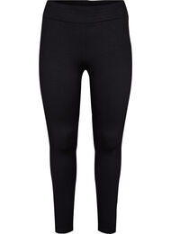 Legging met stretch en geribde structuur, Black