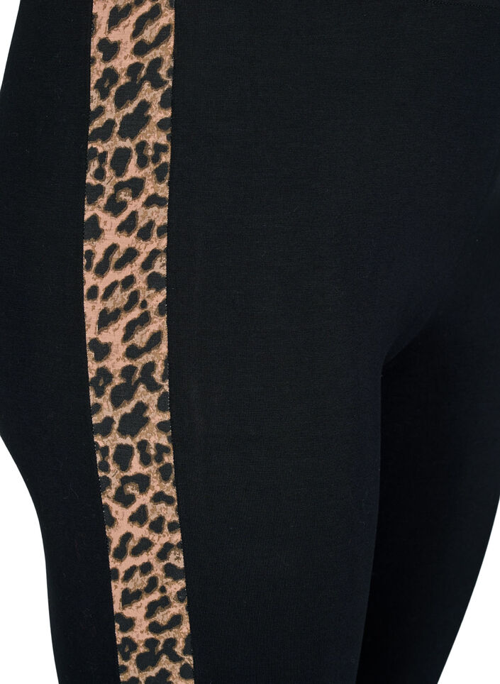 Viscose legging met luipaardprint streep, Black W. Leo, Packshot image number 2