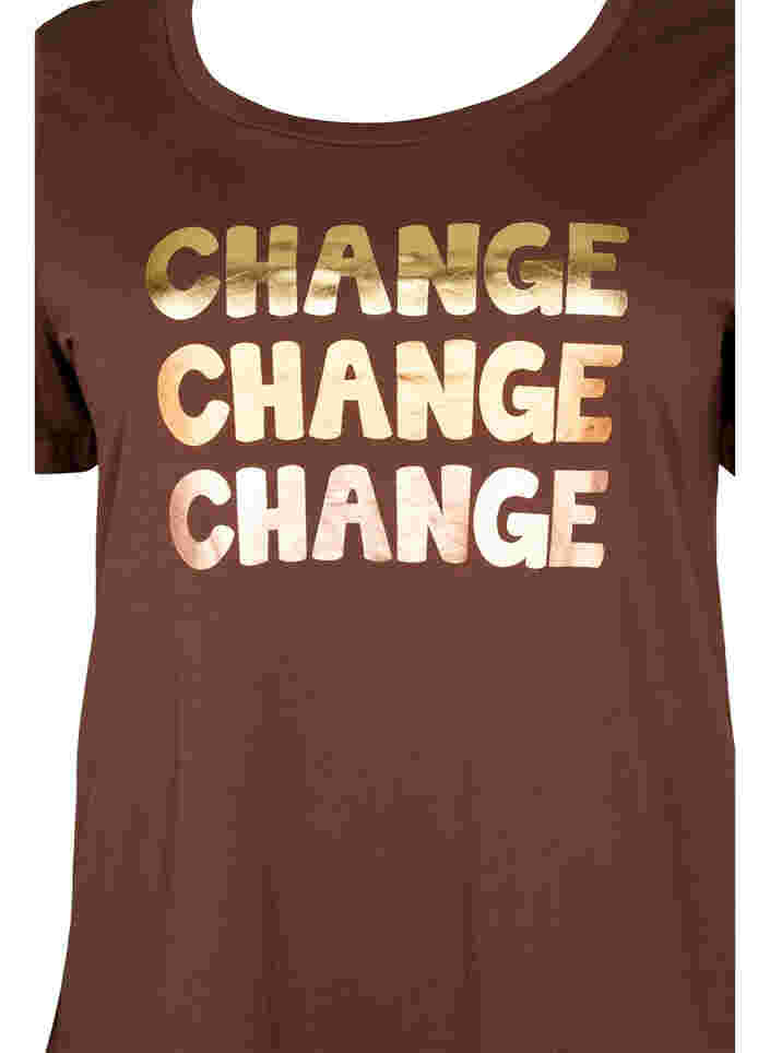 Katoenen t-shirt met korte mouwen, Chestnut Change, Packshot image number 2
