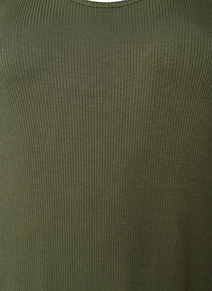 Mouwloze ribjurk van viscose, Groen, Packshot image number 2