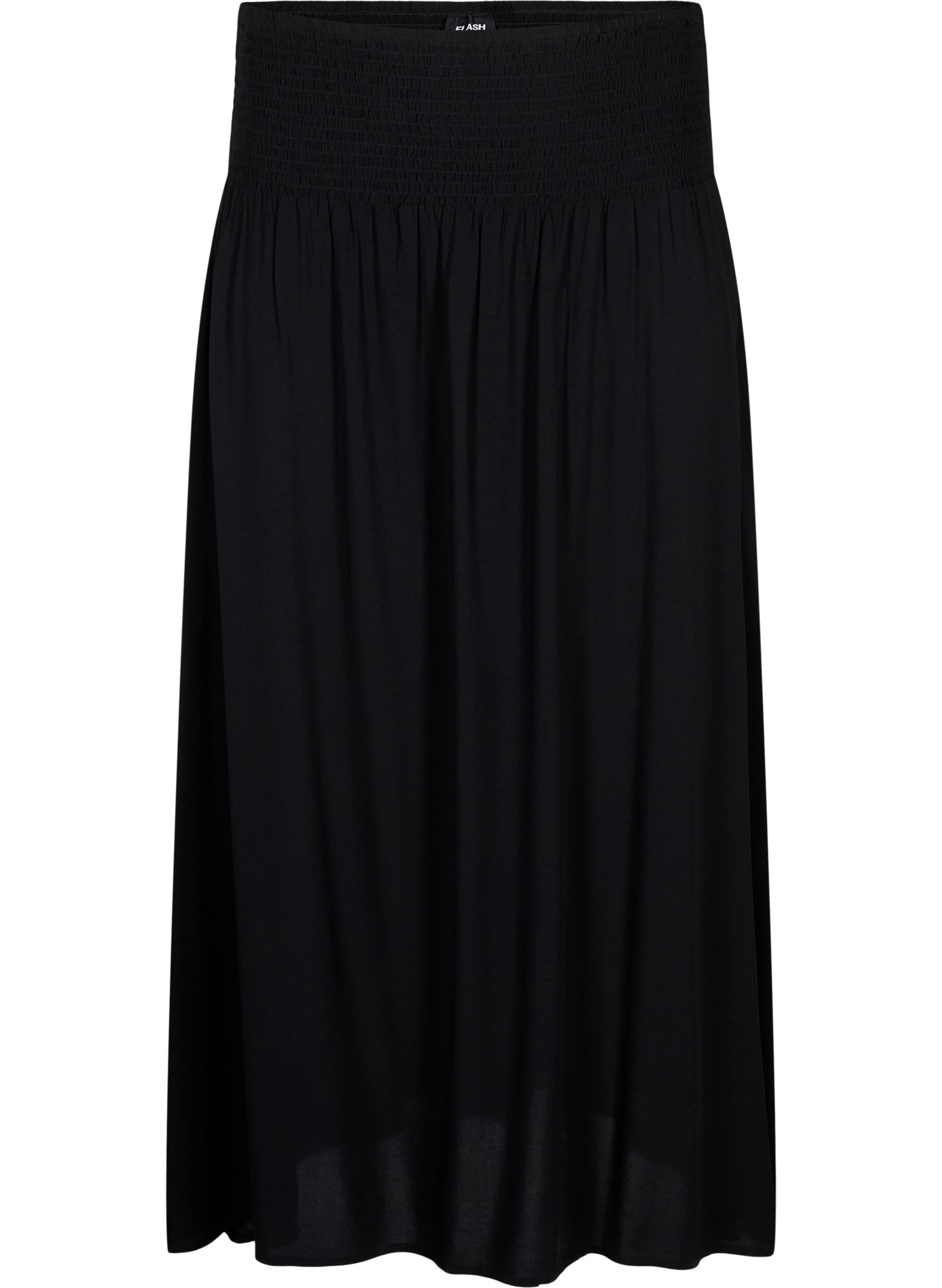 Maxi rok in viscose met smokwerk