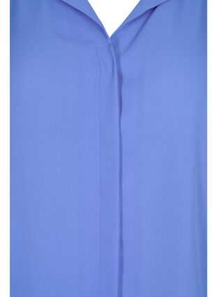 Effen shirt met V-hals, Ultramarine, Packshot image number 2