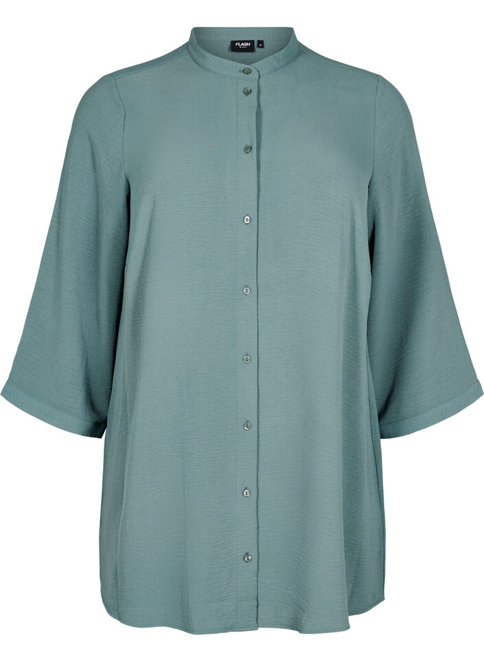 Tuniek met 3/4 mouwen, Groen, Packshot image number 0