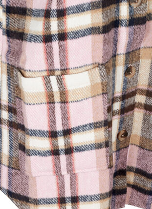 Geruite vest met grote zakken, Pink check, Packshot image number 3