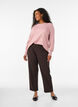 Gebreide blouse met ronde hals, Roze, Model image number 1