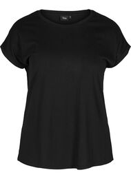 T-shirt met mix van katoen, Black