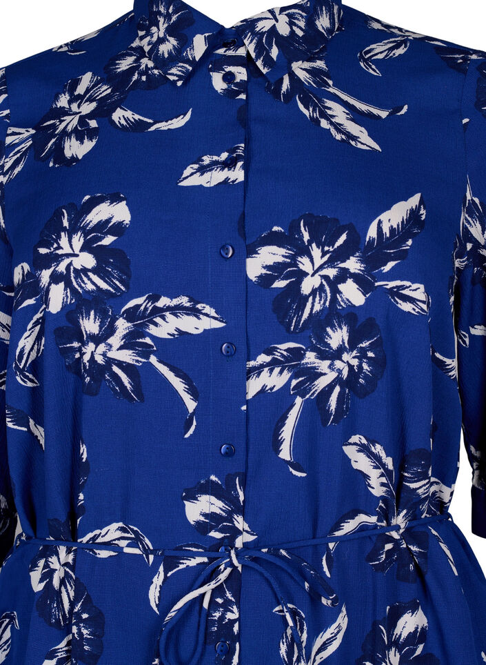 FLASH - Overhemdjurk met bloemenprint, Navy Blazer Flower, Packshot image number 2