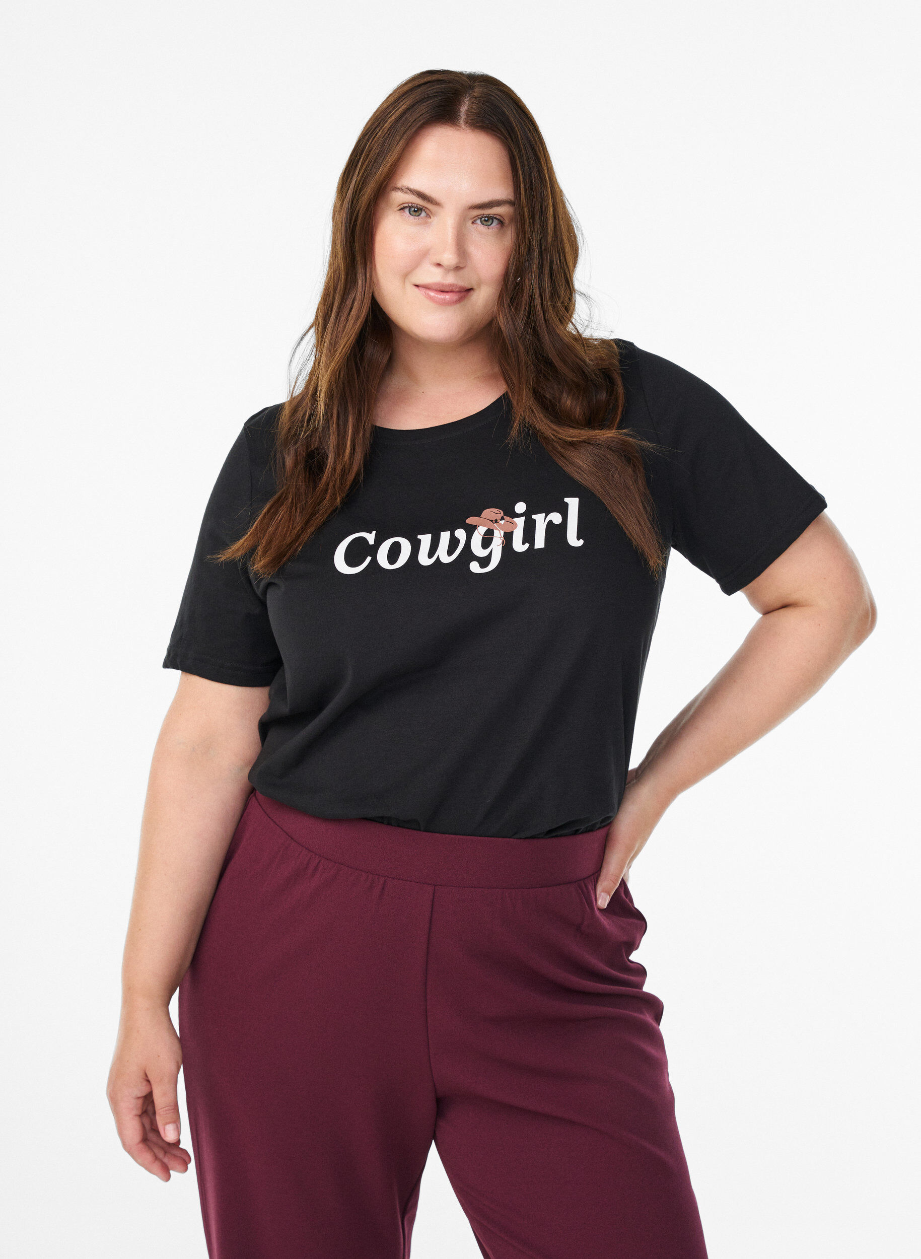 ZizziT-shirt met print, Zwart, Model image number 0