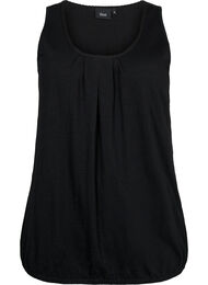 Katoenen top met kanten rand, Black