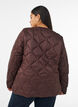 Doorgestikte jas met drukknopen en ronde hals, Bruin, Model image number 2