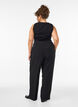 Op maat gemaakte broek met wijde pijpen en hoge taille, Zwart, Model image number 1