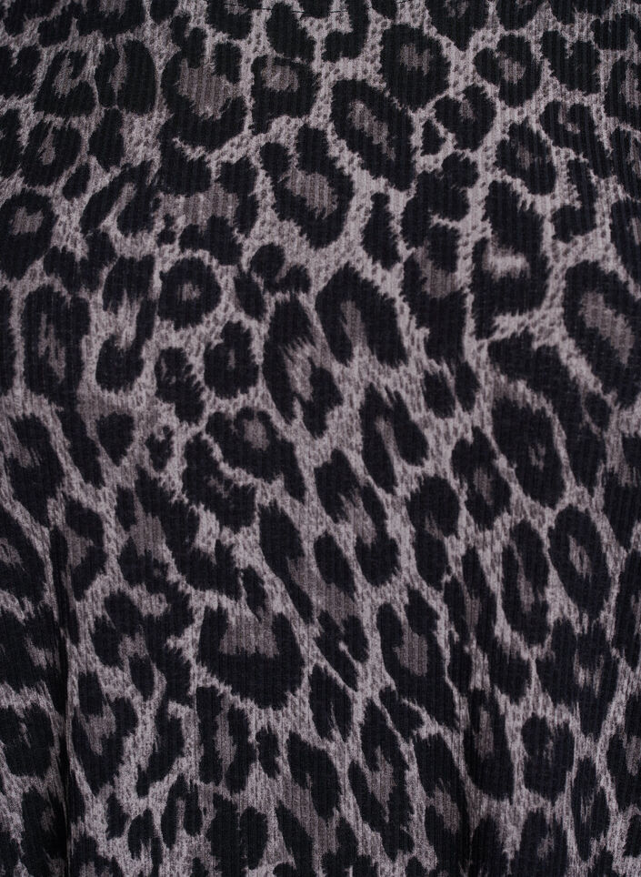 Blouse met lange mouwen en luipaardprint, Grijs, Packshot image number 2