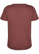 Katoenen T-shirt met V-hals en print aan de voorkant, Rood, Packshot image number 1