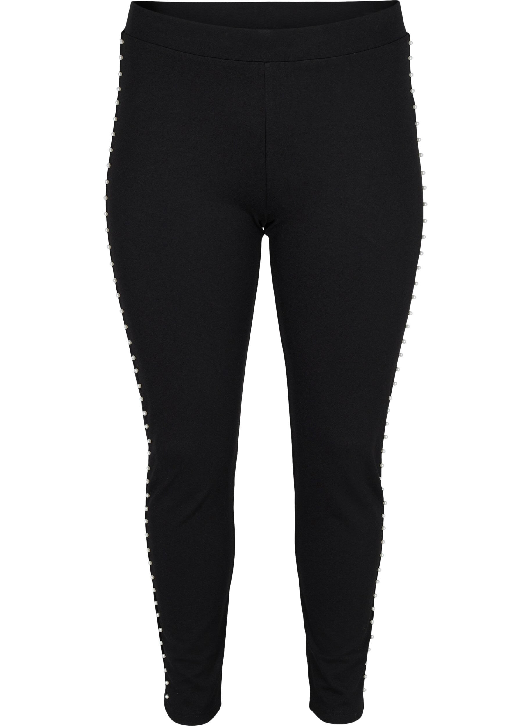Zizzi Leggings met parels, Black, Packshot image number 0